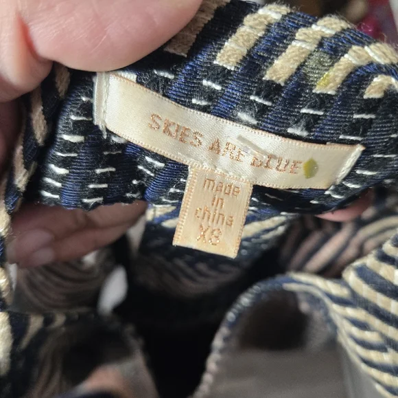 Skies Are Blue A Line Dress Multi Stripe Detail Sz Xs - Picture 3 of 13